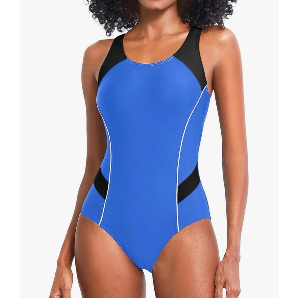 Women One Piece Swimsuit Athletic Racerback Swimwear Training Exercise Slimming